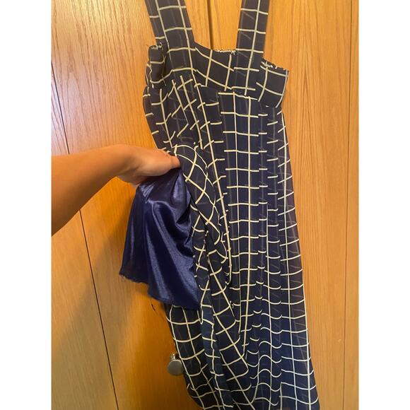 Blue windowpane jumper dress - Picture 6 of 7